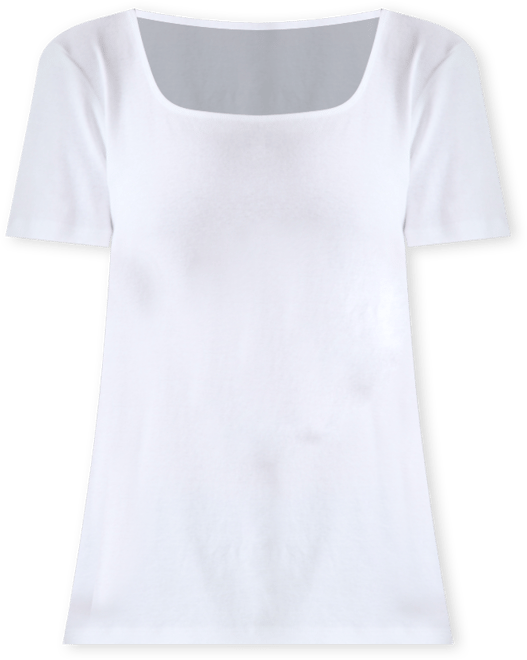 Petite Cotton Square-Neck Short-Sleeve T-Shirt, Exclusively at Macy's