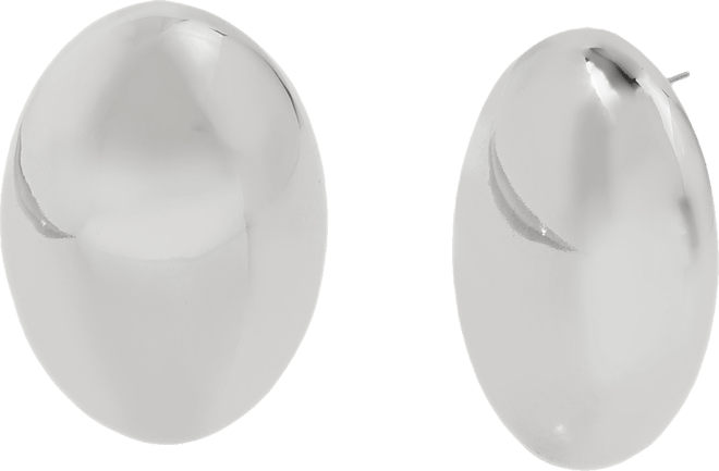 Puffy Oval Statement Button Earrings
