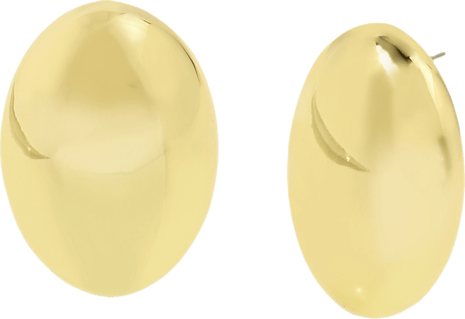 Puffy Oval Statement Button Earrings