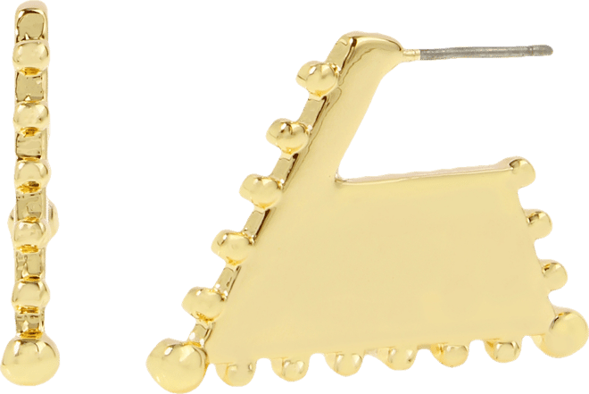 Trapeze Beaded Hoop Earrings