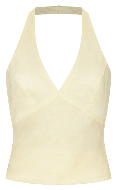 Paola Halter Linen Top