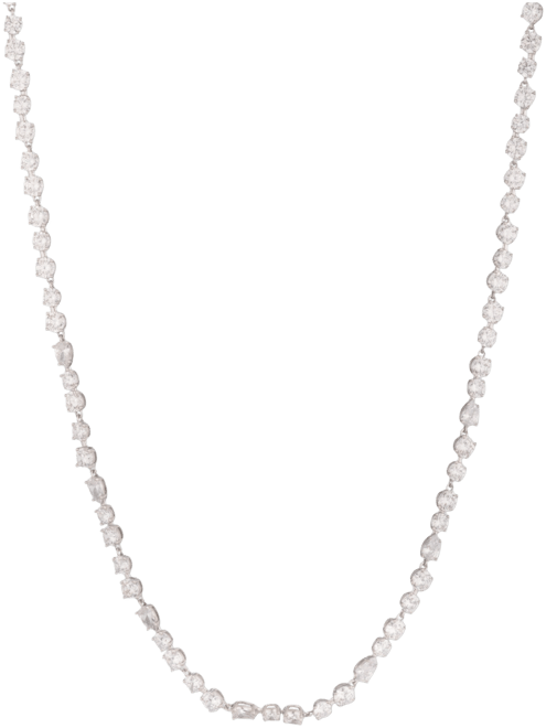 Mixed Cubic Zirconia Collar Necklace, 16" + 3" extender