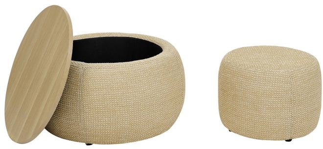 Streamdale Woven Rattan Storage Ottoman with Dual Function (Table/Ottoman)
