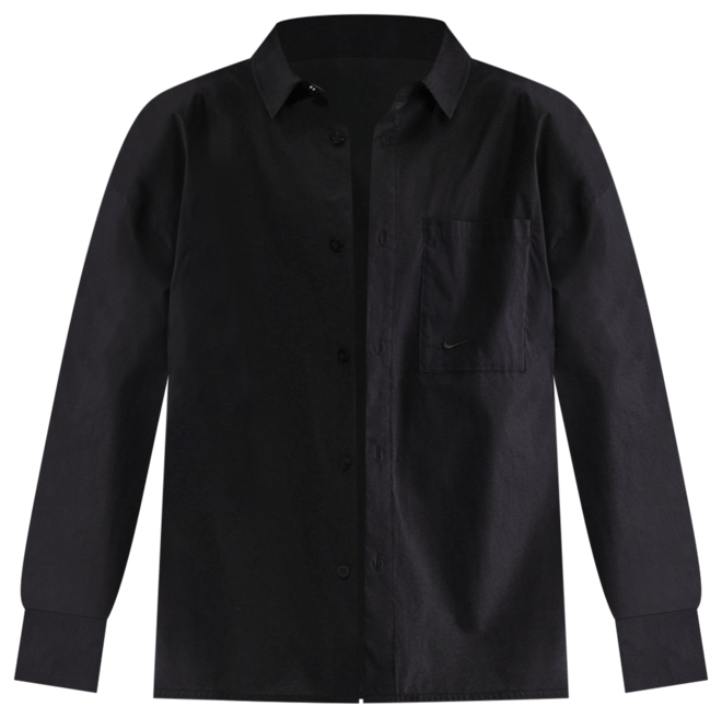 Nike Sportswear Chill Poplin Woven Loose Long-Sleeve Button-Down Top