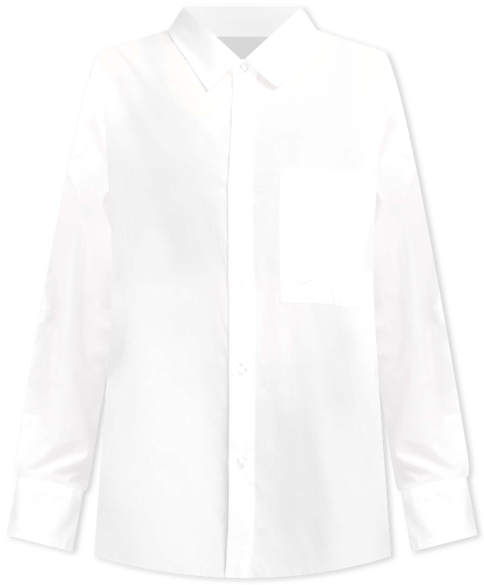 Nike Sportswear Chill Poplin Woven Loose Long-Sleeve Button-Down Top