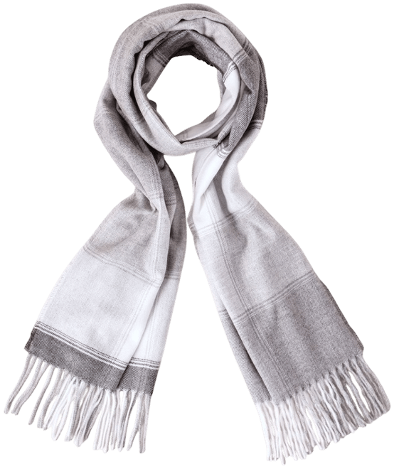Colour Block Cashmink Winter Scarf in Grey