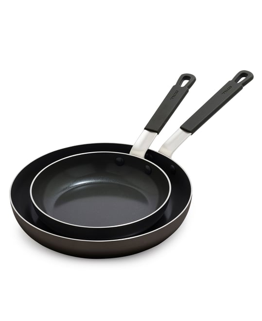X Bobby Flay Nonstick Stainless Steel 8" and 10" Frypan Set