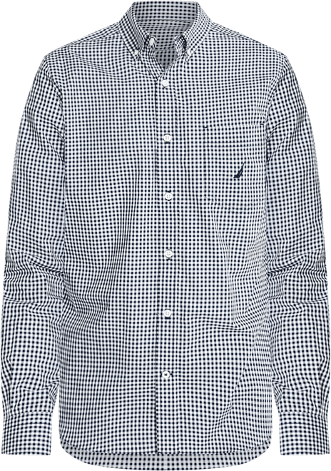 Men's Classic-Fit Gingham Plaid Button-Down Shirt