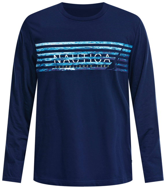 Nautica Mens Long Sleeve Print Shirt