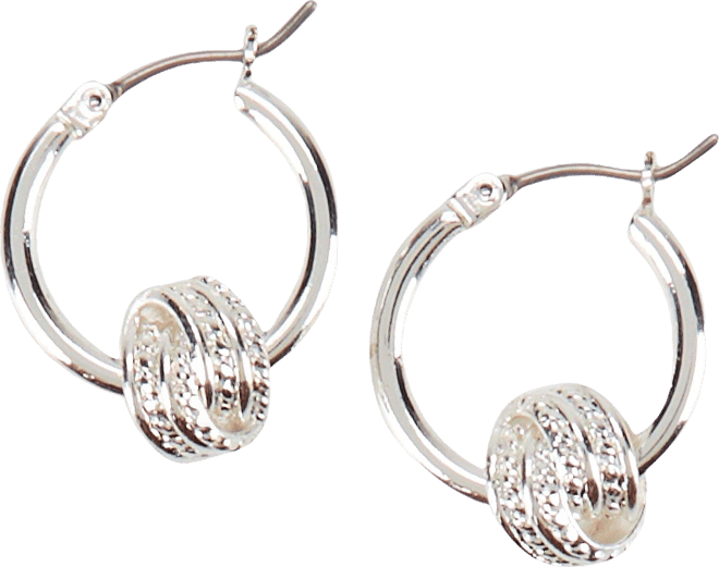 Napier 19mm Textured Silver Earrings