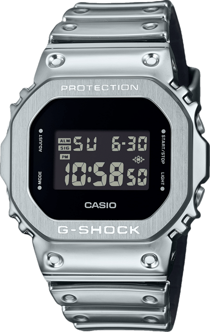 Men's Silver-Tone Silicone Watch, 43.2mm