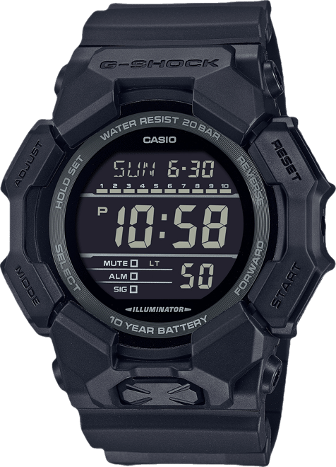 Men's Black Resin Watch, 51.9mm