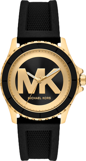 Women's Everest Three-Hand Black Silicone Watch, 40mm