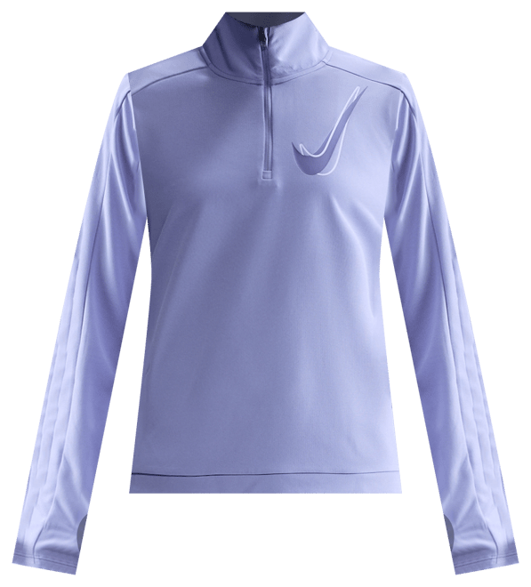Nike Swoosh Dámská běžecká střední vrstva Dri-FIT s polovičním zipem