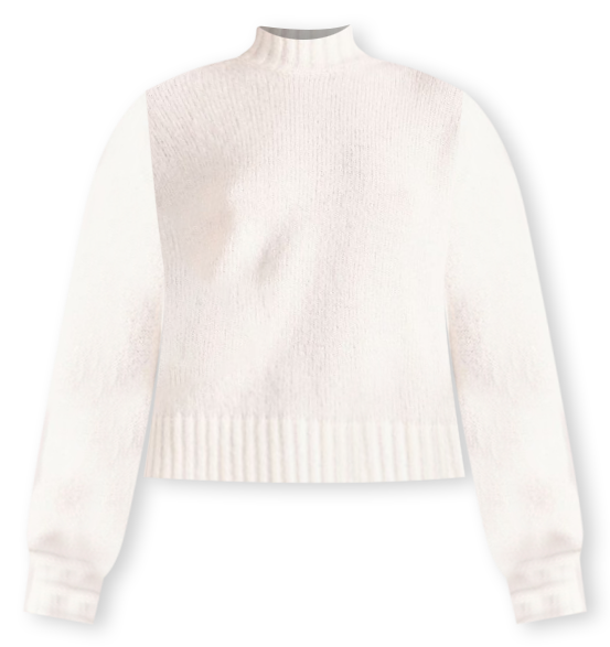 Soft Cropped Knit Jumper in Ivory