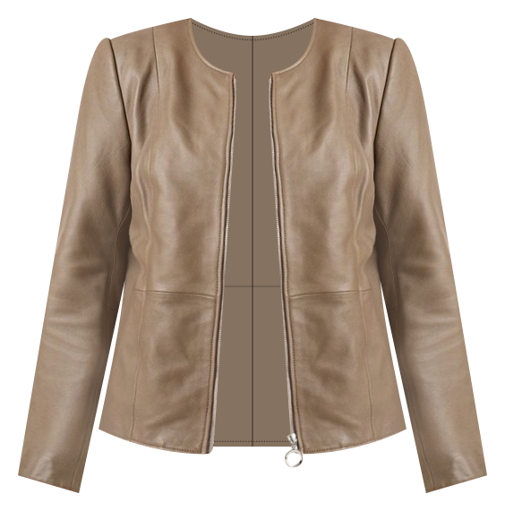 Adelaide Leather Jacket in Fossil