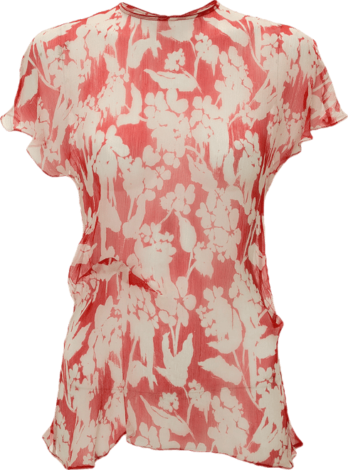 Draped Pleat Detail Top In Chilli-Blush