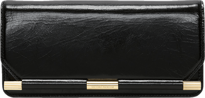 202 Clutch Bag In Black Distressed Leather