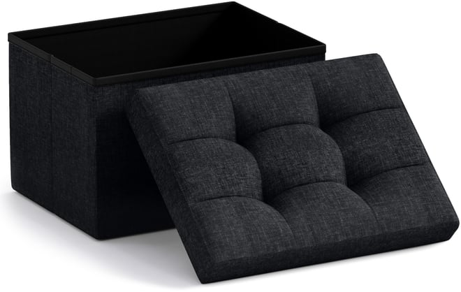 Collapsible Small Rectangle Footrest Storage Ottoman