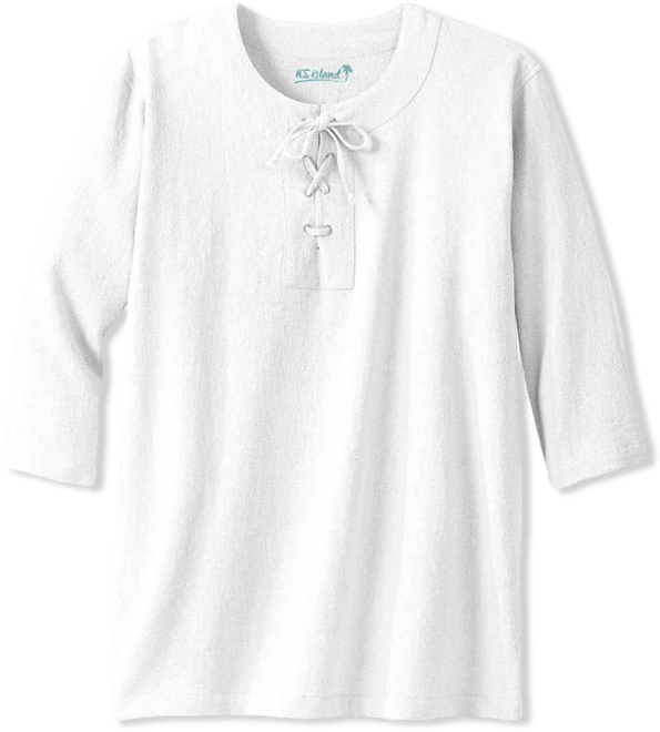 Big & Tall Gauze Lace-Up Shirt