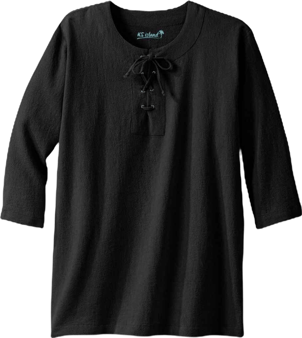 Big & Tall Gauze Lace-Up Shirt