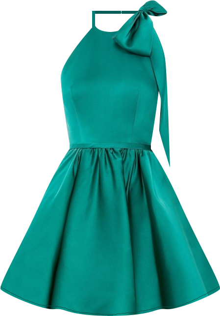 Women's High Neck Bow Detail Mini Dress