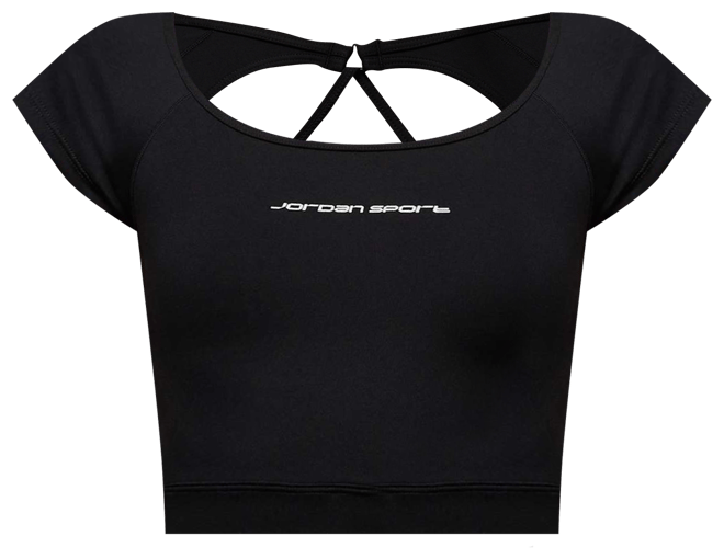 ジョーダン スポーツ ウィメンズ ショートスリーブ ニット クロップ トップ