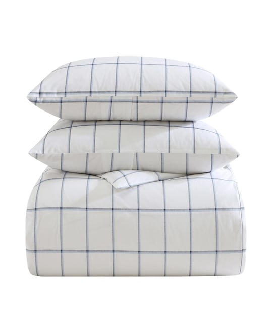 Plot Percale 3-Pc. Duvet Cover Set, King