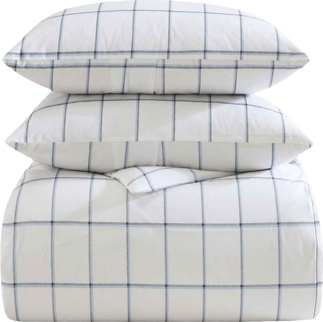 Plot Percale 2-Pc. Duvet Cover Set, Twin