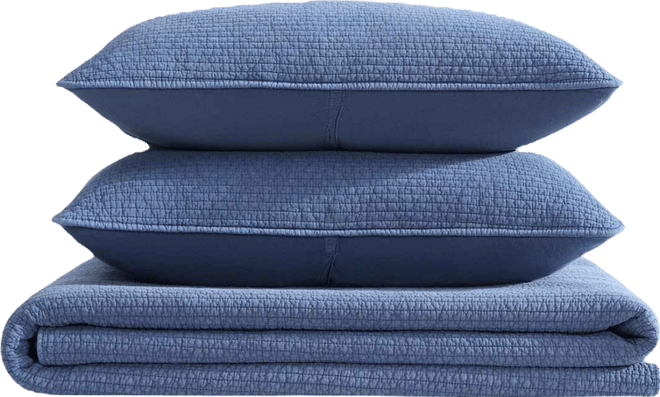 Seashore Stitch Washed 3-Pc. Quilt Set, Full/Queen