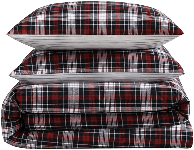 Essential Tartan Cotton 3-Pc. Comforter Set, King
