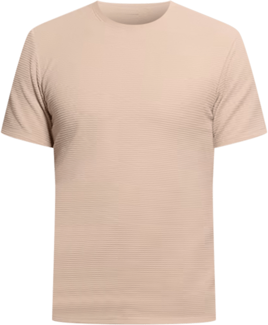 Men's Relaxed Fit Linear Textured Short Sleeve Crewneck T-Shirt