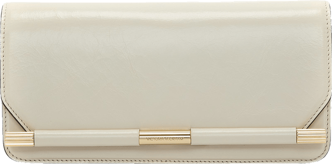 202 Clutch Bag In Ivory Distressed Leather