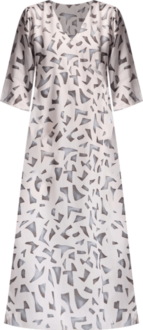 Women's Maxi Dress with Side Slits in Mosaic