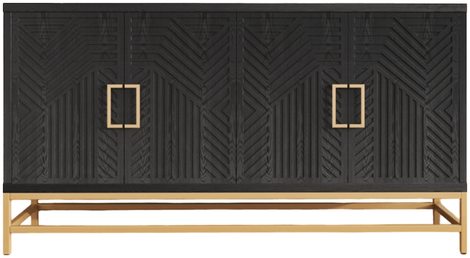 Streamdale Retro Sideboard with Adjustable Shelves & Metal Accents