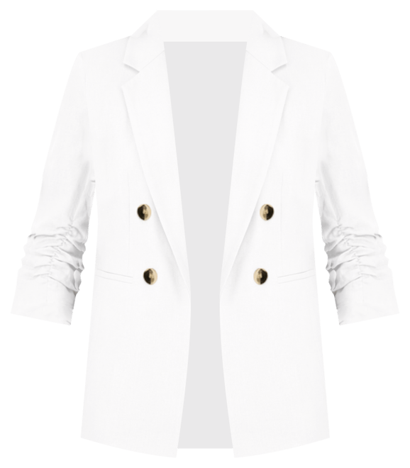 Women's Ruched-Sleeve Open-Front Linen Blazer, Exclusively at Macy's