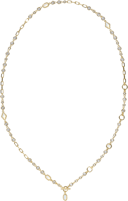 14k Gold-Plated Mixed Stone 19-2/5" Convertible Necklace