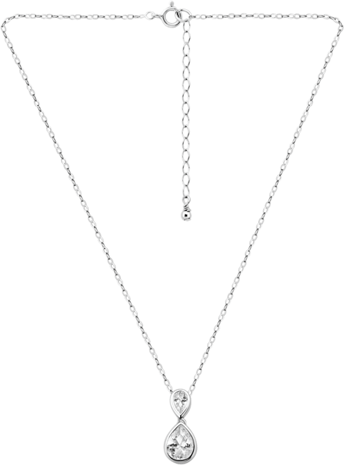 Cubic Zirconia Pear Pendant Necklace (3-3/4 ct. t.w.) in Sterling Silver, 16" + 2" extender
