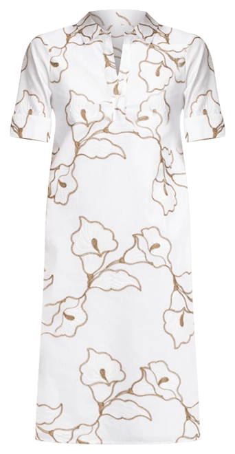 Floral Embroidered Popover Dress