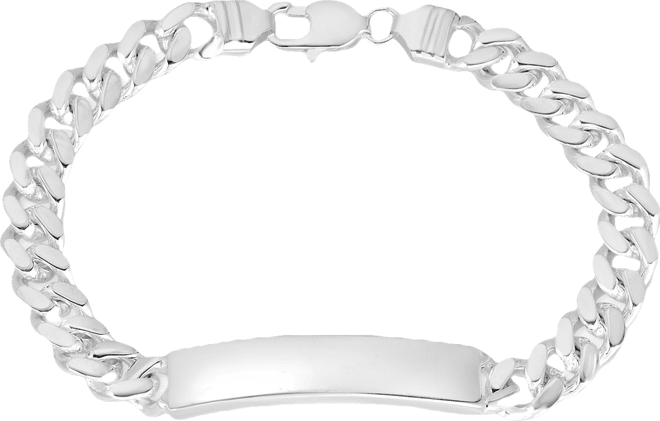 Cuban Chain Id Bracelet in Sterling Silver