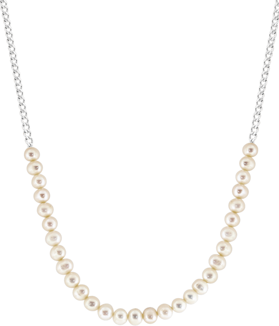 Effy Cultured Freshwater Pearl (6mm) & Cable Chain Collar Necklace in Sterling Silver, 18" + 1" extender