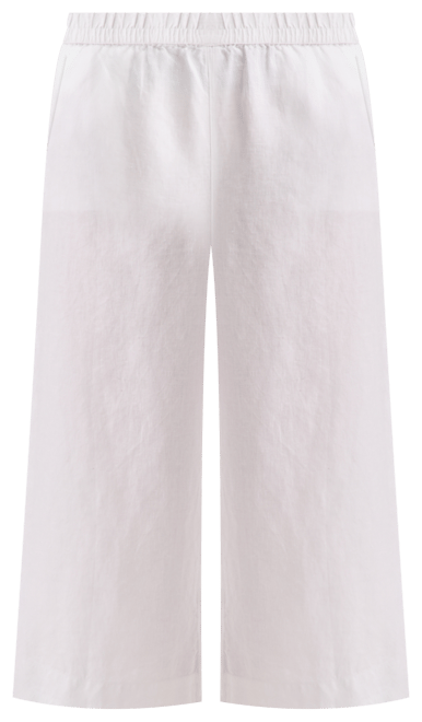Women's Cropped Wide-Leg 100% Linen Pants, Exclusively at Macy's