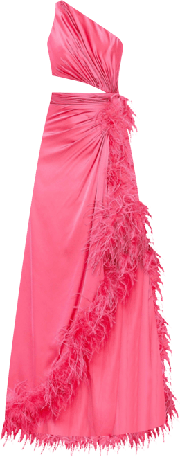 Women's One Shoulder Key Hold Detail With Feather Lining