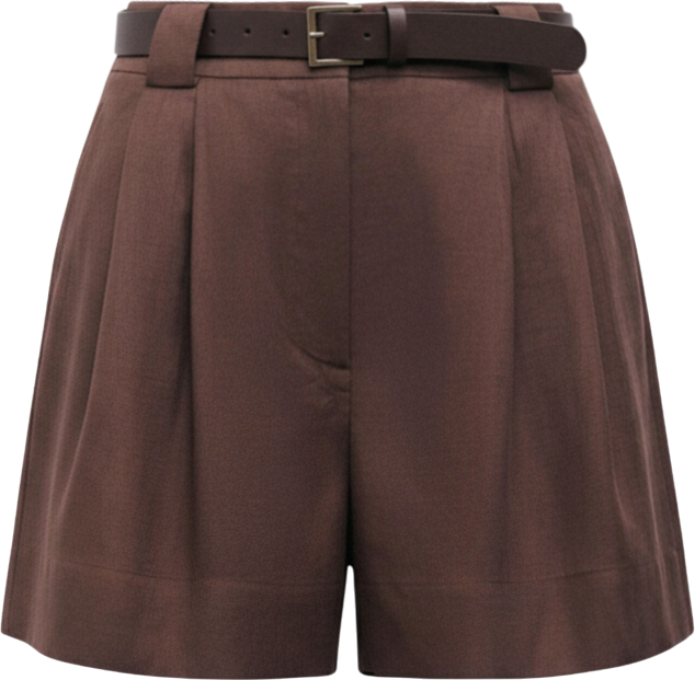 Women's Belted Linen Mini Shorts