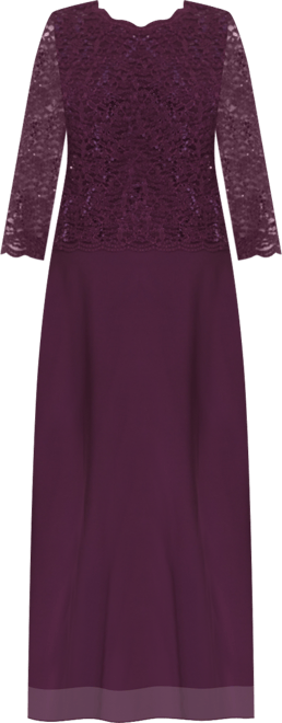 Women's Sequin Embellished Lace Top Gown