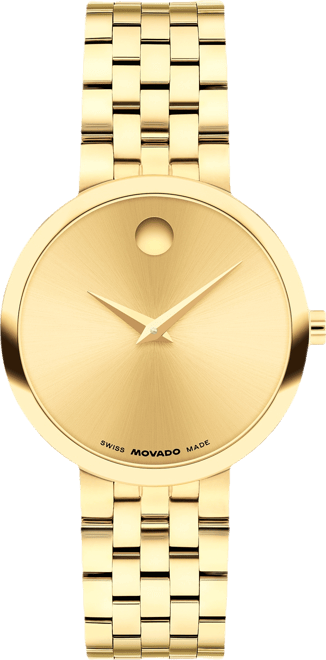 Women's Museum Classic Swiss Quartz Light Yellow Pvd Watch, 29.5mm