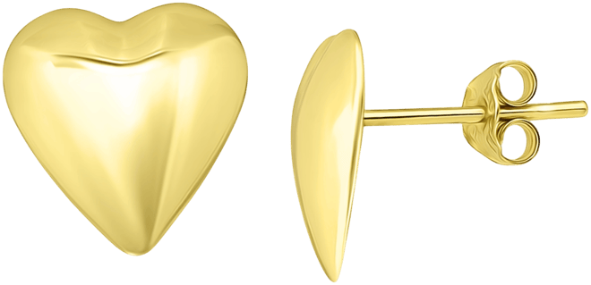 Sculptural Heart Stud Earrings in Sterling Silver or 18k Gold-Plated Sterling Silver, Exclusively at Macy's