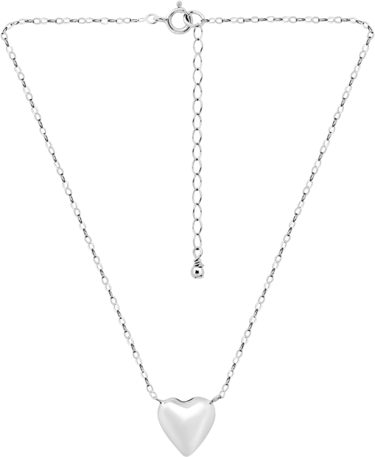 Heart Pendant Necklace, 16" + 2" extender in Sterling Silver or 18k Gold Over Sterling Silver, Exclusively at Macy's