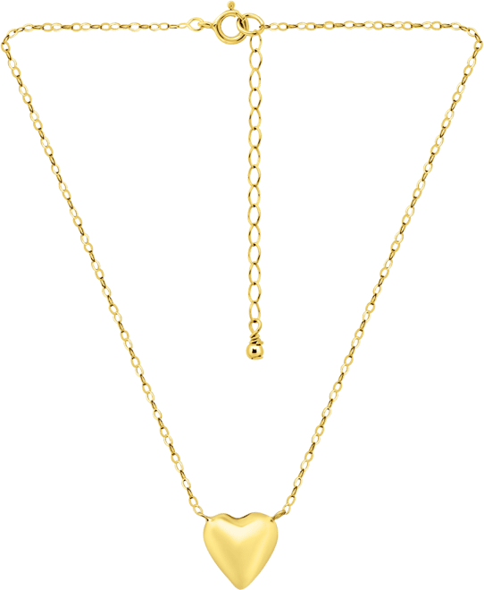Heart Pendant Necklace, 16" + 2" extender in Sterling Silver or 18k Gold Over Sterling Silver, Exclusively at Macy's