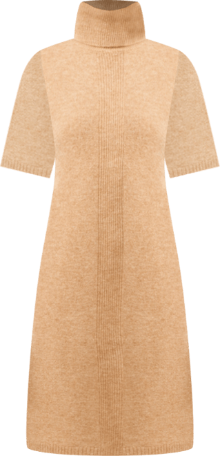 Women's Short-Sleeve Turtleneck Sweater Dress